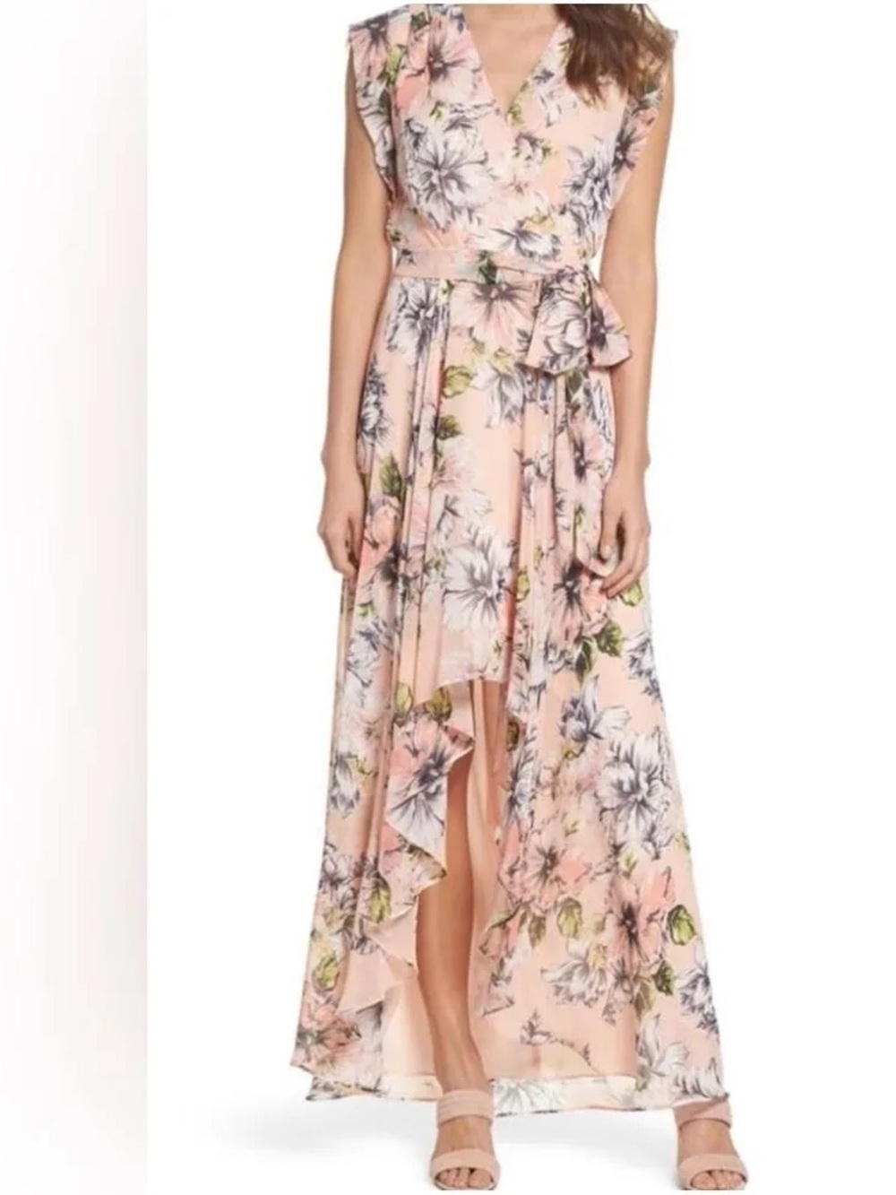 Eliza J Pink Floral High Low Dress
